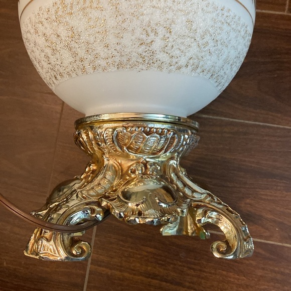 Vintage, Style, Italian Table/ Floor Lamp, Gold motif on white MCM - Picture 17 of 17